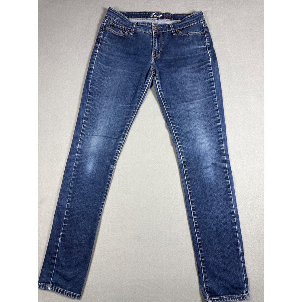 Levis‎ Women's Jeans 29 Slim Straight Leg Dark Wash Blue Denim Mid Rise Stretch